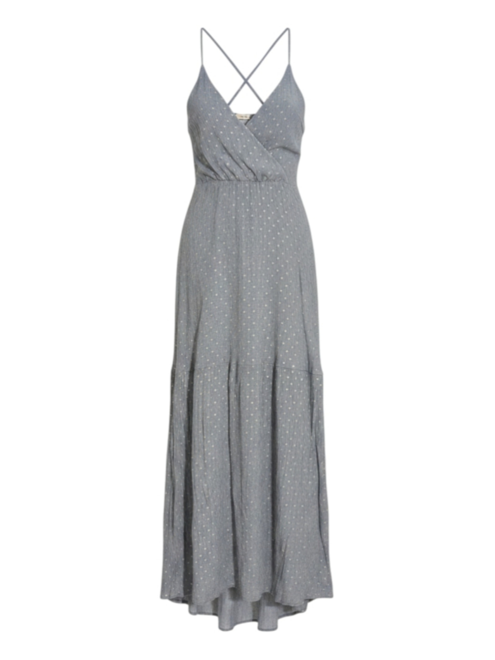 By Together Light Blue White Polka Dot Surplice Maxi Dress Small